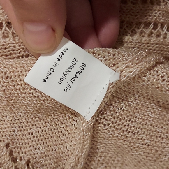 NWOT Women's Simply Couture Peach Sheer Soutache Lace Top Size M - Picture 8 of 11